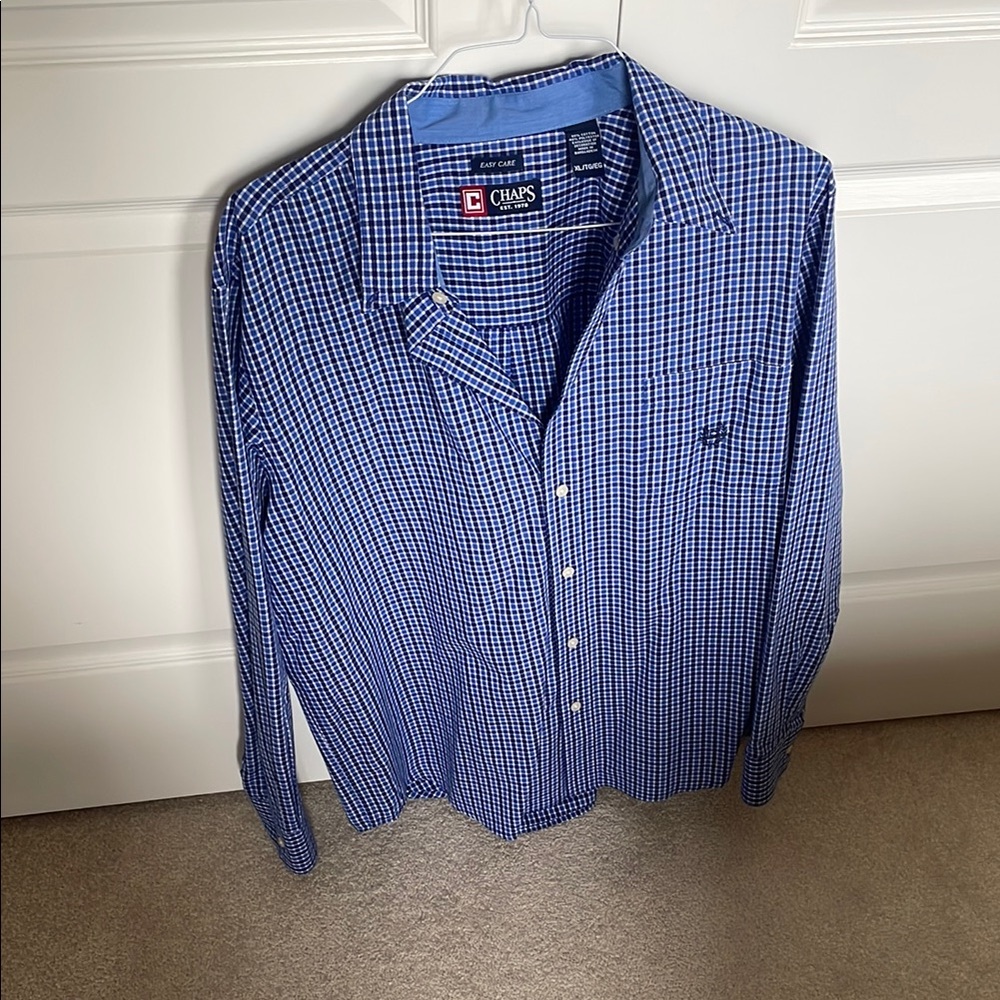 Chaps Blue Checkered Men's Shirt